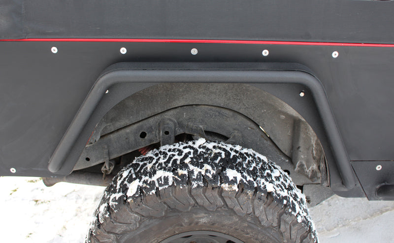 Fishbone Offroad 97-06 Jeep Wrangler TJ Steel Tube Fenders Front 3In Flare - Blk Textured Powdercoat Fishbone Offroad Fenders AXOPROS