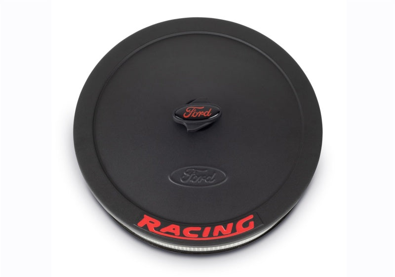 Ford Racing Air Cleaner Kit - Black Crinkle Finish w/ Red Emblem Ford Racing Air Filters - Universal Fit AXOPROS