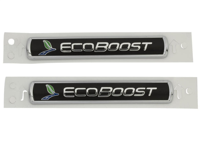 Ford Racing Black/Silver EcoBoost Emblem 3-1/2in x 9/16in - Set of 2 Ford Racing Other Body Components AXOPROS