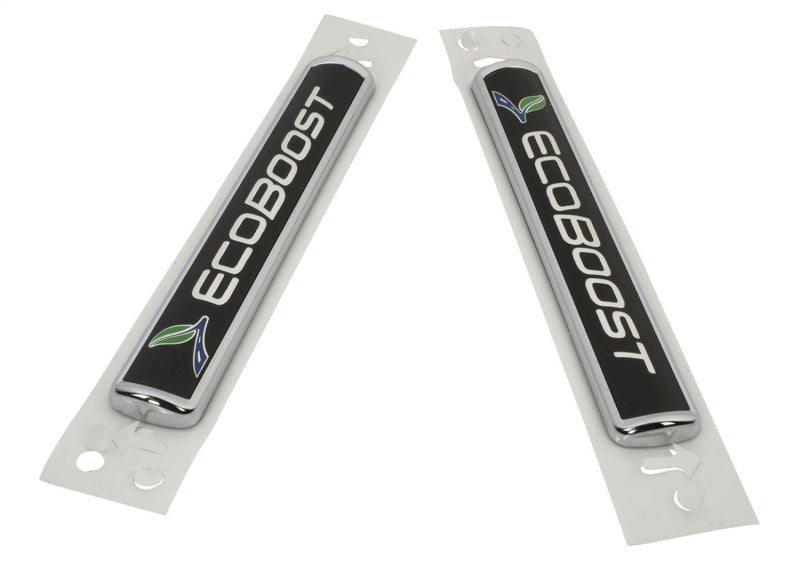 Ford Racing Black/Silver EcoBoost Emblem 3-1/2in x 9/16in - Set of 2 Ford Racing Other Body Components AXOPROS