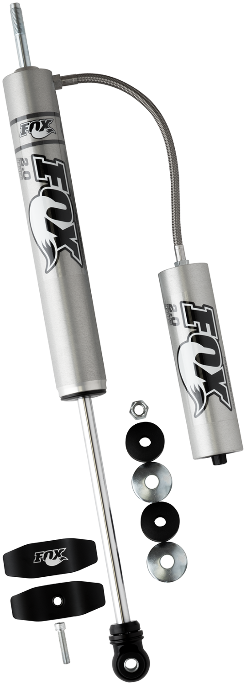 Fox 2.0 Performance Series 10.1in. Smooth Body Remote Res. Shock w/Stem Mount / Std Travel - Black FOX Shocks and Struts AXOPROS