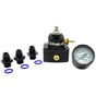 Fuelab 535 EFI Adjustable Mini FPR 25-90 PSI (2) -6AN In (1) -6AN Return (3) -6AN ORB w/Guage Kit Fuelab Fuel Pressure Regulators  AXOPROS