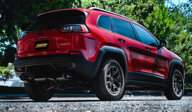 Gibson 14-20 Jeep Cherokee 3.2L 2.5in/2.25in Cat-Back Dual Split Exhaust - Stainless Gibson Catback AXOPROS