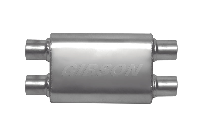 Gibson CFT Superflow Dual/Dual Oval Muffler - 4x9x13in/2.25in Inlet/2.25in Outlet - Stainless Gibson Muffler AXOPROS