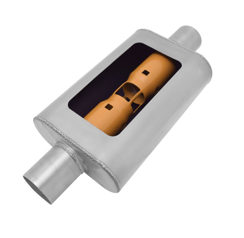 Gibson MWA 2.5in. Offset/ 2.5in. Center 14in. Oval Muffler Gibson Muffler AXOPROS