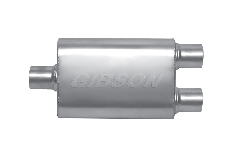 Gibson MWA Superflow Center/Dual Oval Muffler - 4x9x14in/3in Inlet/2.5in Outlet - Stainless Gibson Muffler AXOPROS