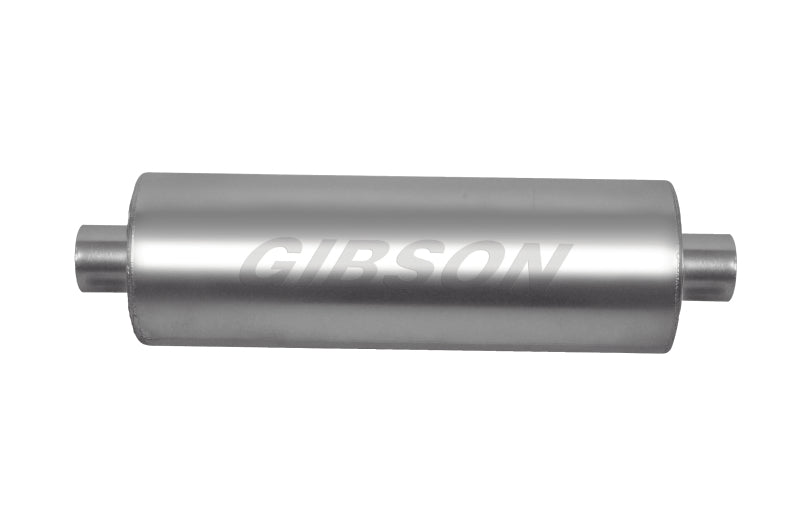 Gibson SFT Superflow Center/Center Round Muffler - 8x24in/3in Inlet/3in Outlet - Stainless Gibson Muffler AXOPROS