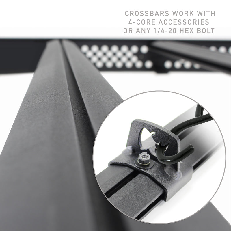 Go Rhino 19-23 Chevrolet/GMC Silverado/Sierra 1500 CC Ceros Low Profile Roof Rack - Tex. Blk Go Rhino Roof Rack AXOPROS