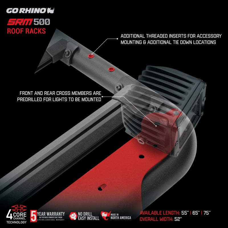 Go Rhino SRM 500 Roof Rack - 65in Go Rhino Roof Baskets AXOPROS