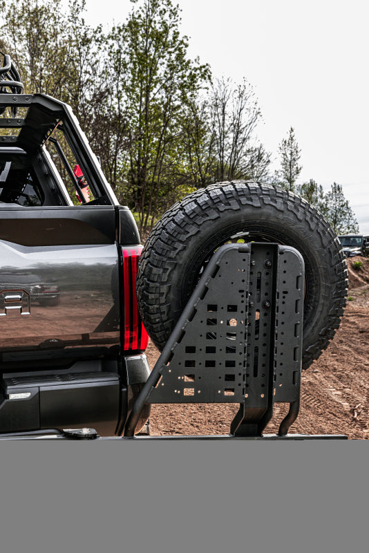 Go Rhino Swing-A-Way Hitch Mounted Tire Carrier (Lic. Plate Lights Not Included) - Textured Black Go Rhino Tire Carriers AXOPROS