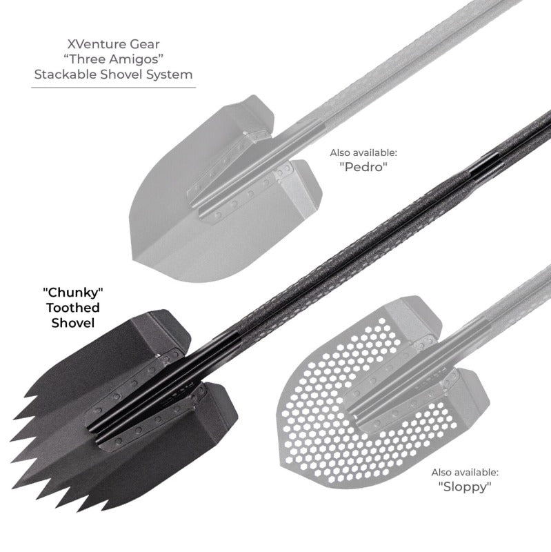 Go Rhino Xventure Gear Sharktooth Stackable Shovel - Textured Black
