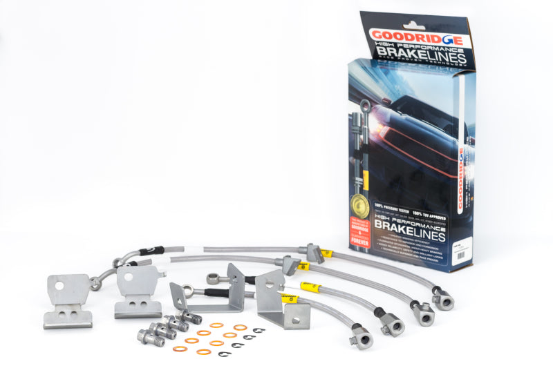 Goodridge 05-14 Ford Mustang (w/ABS) Stainless Steel Brake Line Kit Goodridge Brake Line Kits AXOPROS