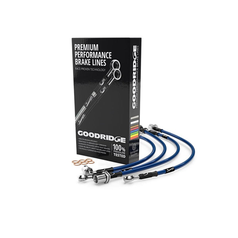 Goodridge 15-18 Ford Focus RS MK3 Phantom Stainless Steel Brake Line Kit - Electric Blue Goodridge Brake Line Kits AXOPROS