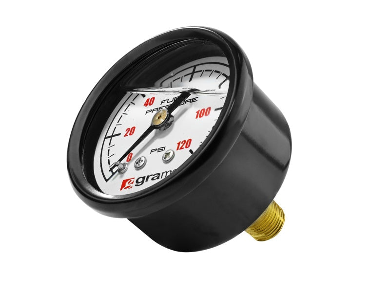 Grams Performance Universal 0-120 PSI Fuel Pressure Guage - White Face Grams Performance Fuel Pressure Regulators AXOPROS