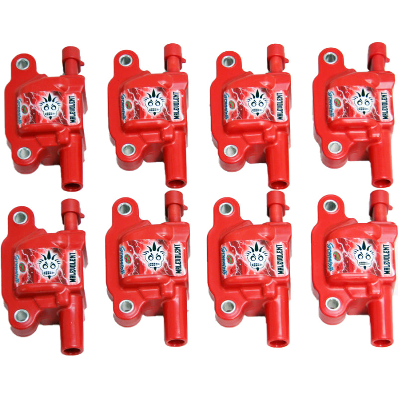 Granatelli 05-17 GM LS LS1/LS2/LS3/LS4/LS5/LS6/LS7/LS9/LSA Malevolent Coil Packs - Red (Set of 8) Granatelli Motor Sports Ignition Coils - Upgrade AXOPROS