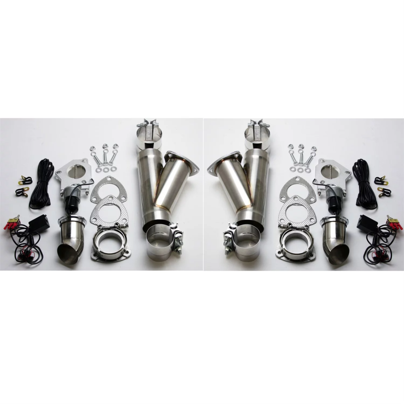 Granatelli 2.5in Aluminized Mild Steel Electronic Dual Exhaust Cutout System w/Slip Fit & Band Clamp Granatelli Motor Sports Exhaust Cutouts AXOPROS