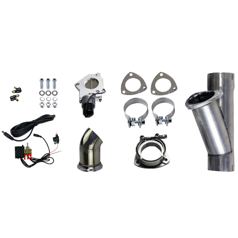 Granatelli 3.0in Aluminized Mild Steel Electronic Exhaust Cutout w/Slip Fit & Band Clamps Granatelli Motor Sports Exhaust Cutouts AXOPROS