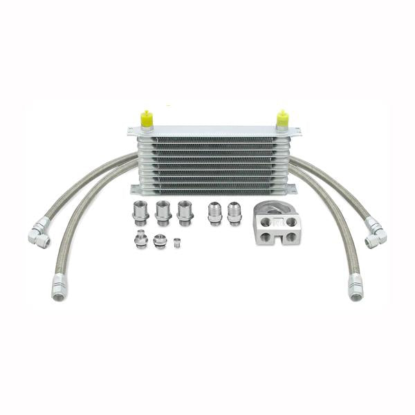 Mishimoto Universal Thermostatic 10 Row Oil Cooler Kit - Silver Mishimoto Oil Coolers AXOPROS