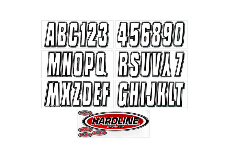 Hardline Boat Lettering Registration Kit 3 in. - 320 Silver/Black Hardline Stickers/Decals/Banners AXOPROS