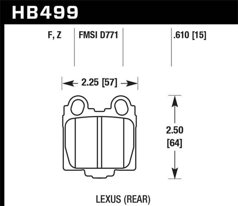 Hawk 00-05 Lexus IS300 HPS Street Rear Brake Pads Hawk Performance Brake Pads - Performance AXOPROS