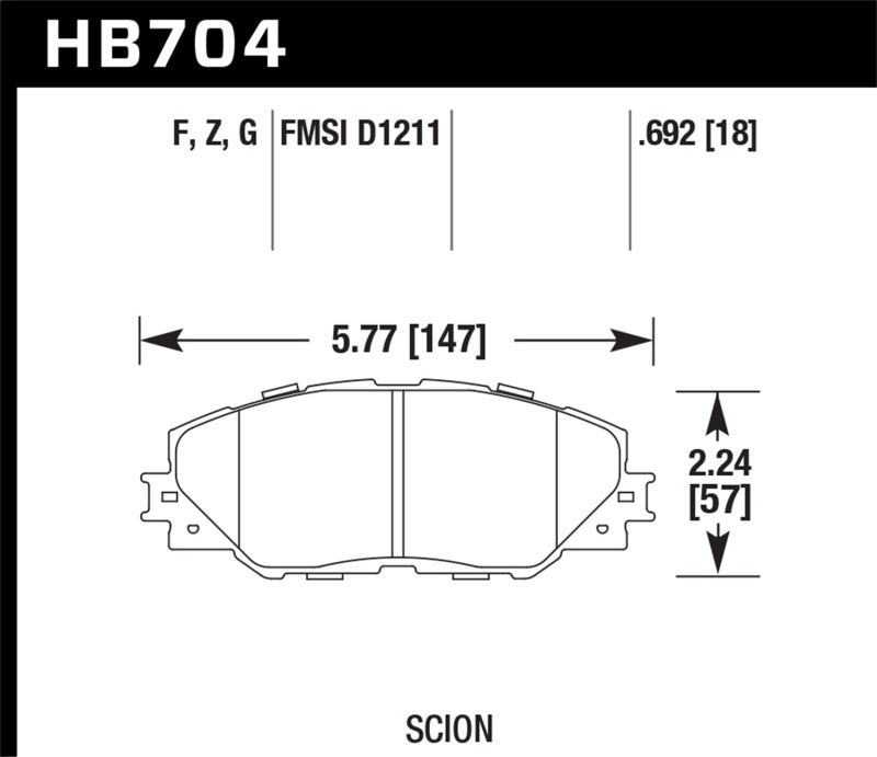 Hawk 06-16 Toyota RAV4 HPS 5.0 Front Brake Pads Hawk Performance Brake Pads - Performance AXOPROS