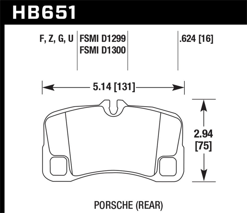 Hawk 07-08 Porsche 911 Turbo/911 GT3/911 GT3 CUP Rear Ceramic Street Brake Pads Hawk Performance Brake Pads - Performance AXOPROS