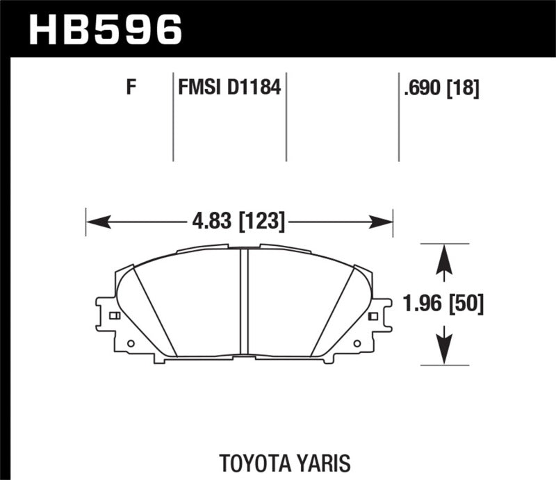 Hawk 07-16 Toyota Yaris HPS 5.0 Front Brake Pads Hawk Performance Brake Pads - Performance AXOPROS