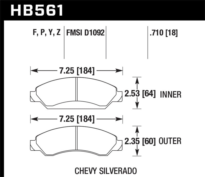 Hawk 07 Chevy Tahoe LTZ Front LTS Brake Pads Hawk Performance Brake Pads - OE AXOPROS