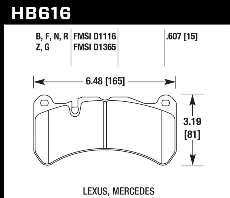 Hawk 08-09 Lexus IS-F HP+ Street Front Brake Pads Hawk Performance Brake Pads - Performance AXOPROS