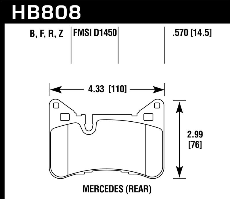 Hawk 10-15 Mercedes-Benz E63 AMG / 14-16 Mercedes-Benz E63 AMG S Ceramic Street Rear Brake Pads Hawk Performance Brake Pads - Performance AXOPROS