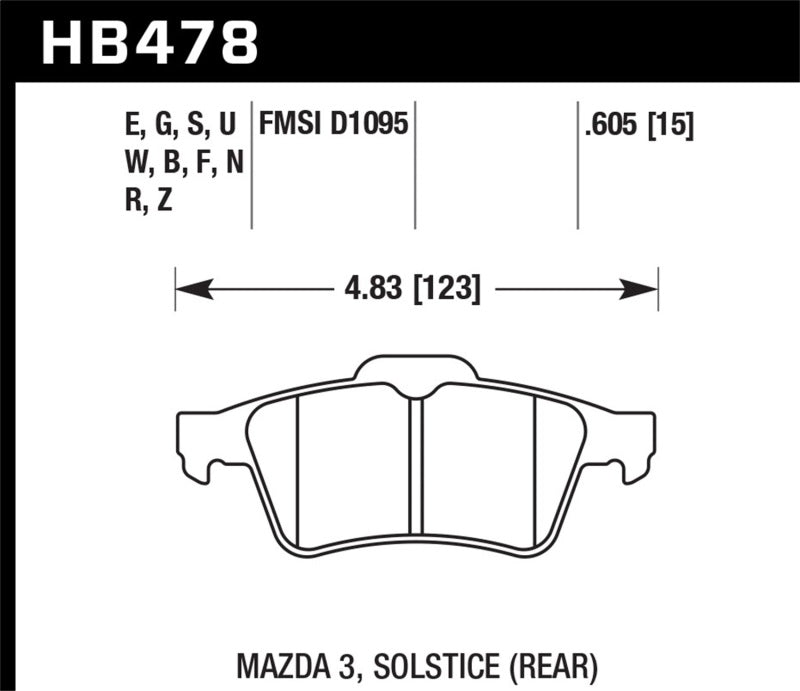 Hawk 13-14 Ford Focus ST / Mazda/ Volvo HP+ Street Rear Brake Pads Hawk Performance Brake Pads - Performance AXOPROS