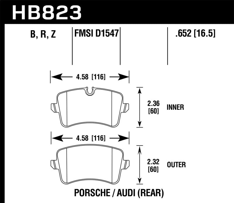 Hawk 13-17 Audi S6/S7/S8 / 12-17 Audi A6 Quattro/A7 Quattro Performance Ceramic Rear Brake Pads Hawk Performance Brake Pads - Performance AXOPROS