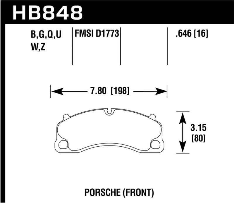 Hawk 14-19 Porsche 911 GT3/GT3 RS / 2016 Porsche Cayman GT4 PC Street Front Brake Pads Hawk Performance Brake Pads - Performance AXOPROS