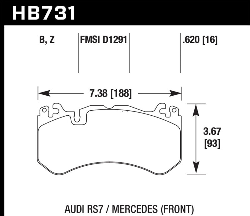 Hawk 15-17 Audi RS7 / 14-15 Mercedes G63 AMG / SL63 AMG HPS 5.0 Street Front Brake Pads Hawk Performance Brake Pads - Performance AXOPROS