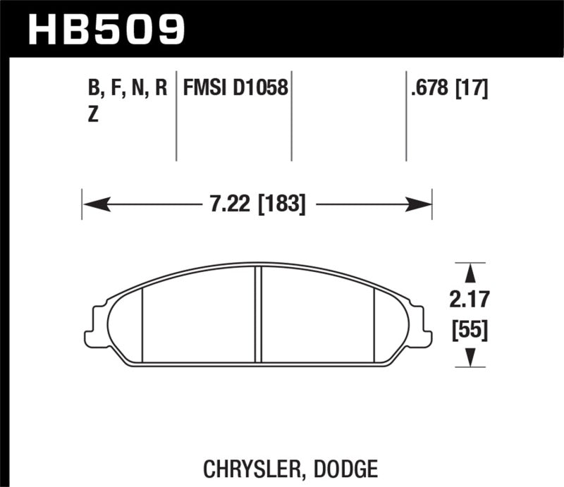 Hawk 2013-2014 Chrysler 200 (w/XR1 Brakes) HPS 5.0 Front Brake Pads Hawk Performance Brake Pads - Performance AXOPROS