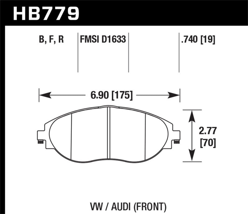 Hawk 2016 Audi S3 DTC-60 Front Brake Pads Hawk Performance Brake Pads - Racing AXOPROS