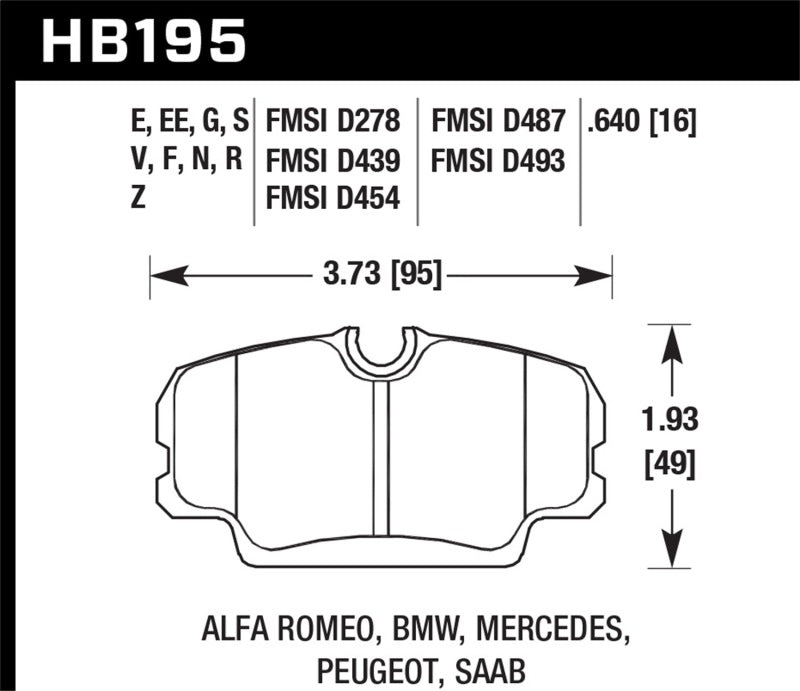 Hawk 84-4/91 BMW 325 (E30) HT-10 HPS Street Front Brake Pads Hawk Performance Brake Pads - Performance AXOPROS