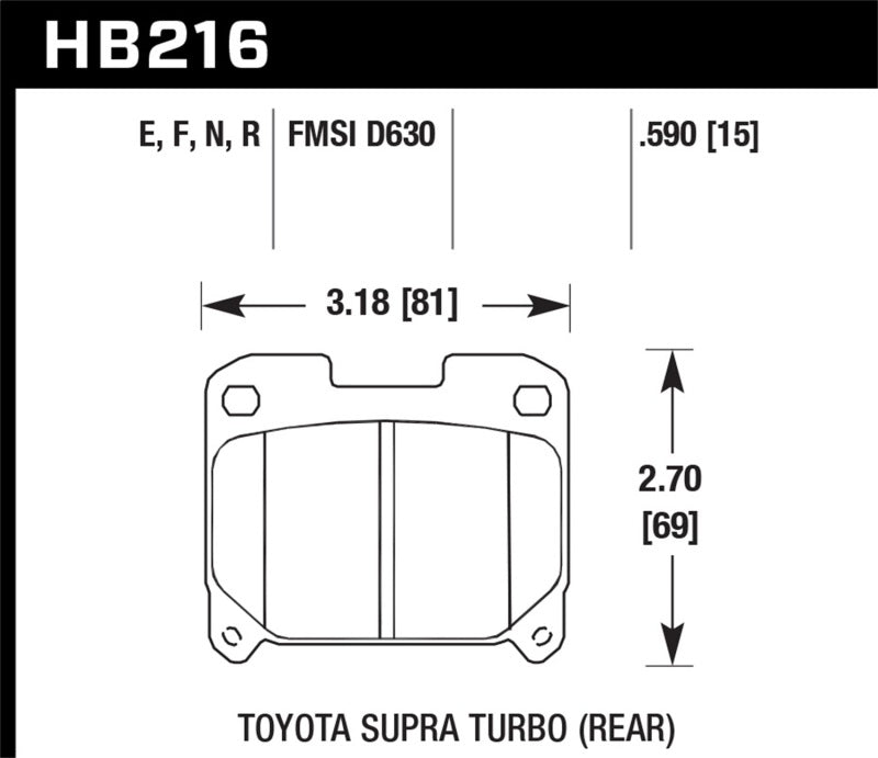 Hawk 93-98 Toyota Supra TT HPS 5.0 Street Rear Brake Pads Hawk Performance Brake Pads - Performance AXOPROS