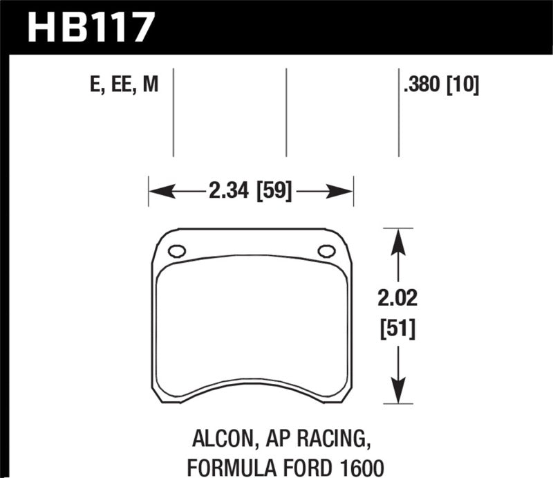Hawk AP Racing CP3696 Blue 9012 Race Brake Pads Hawk Performance Brake Pads - Racing AXOPROS