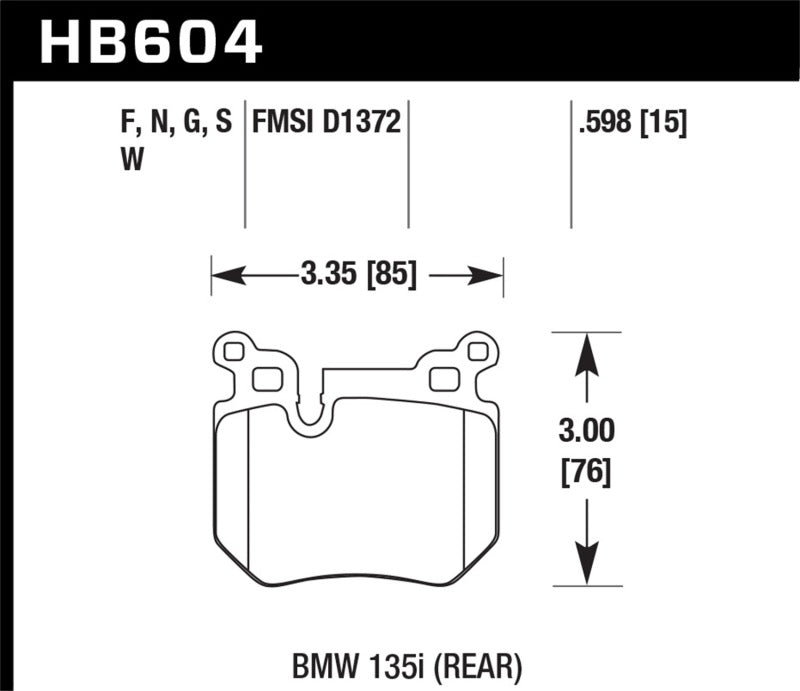 Hawk BMW 135i DTC-60 Race Rear Brake Pads Hawk Performance Brake Pads - Racing AXOPROS