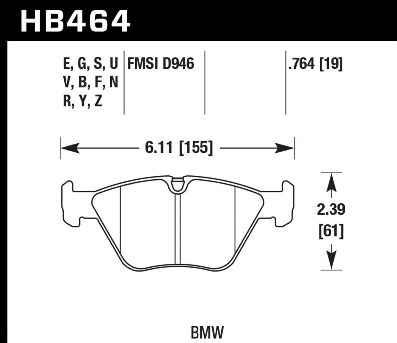 Hawk BMW 330Ci/330i/330Xi/M3/X3/Z4 HT-10 Front Race Pads Hawk Performance Brake Pads - Racing AXOPROS