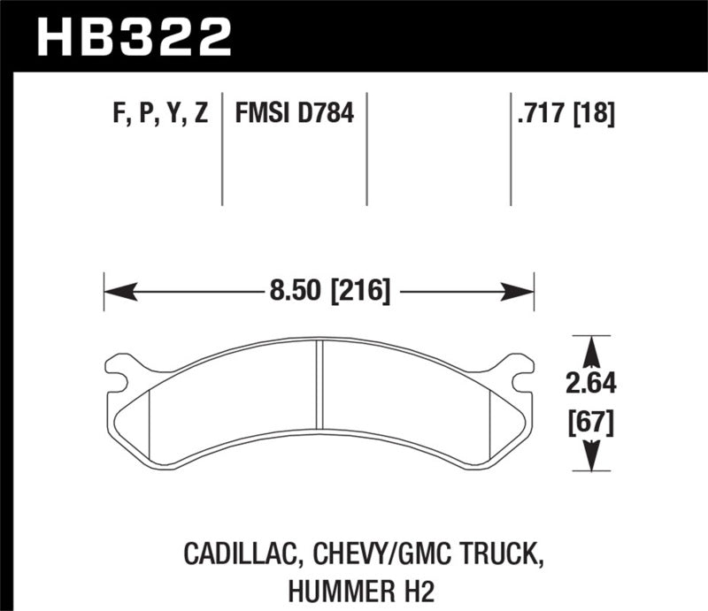 Hawk Chevy / GMC Truck / Hummer Super Duty Street Front Brake Pads Hawk Performance Brake Pads - Performance AXOPROS
