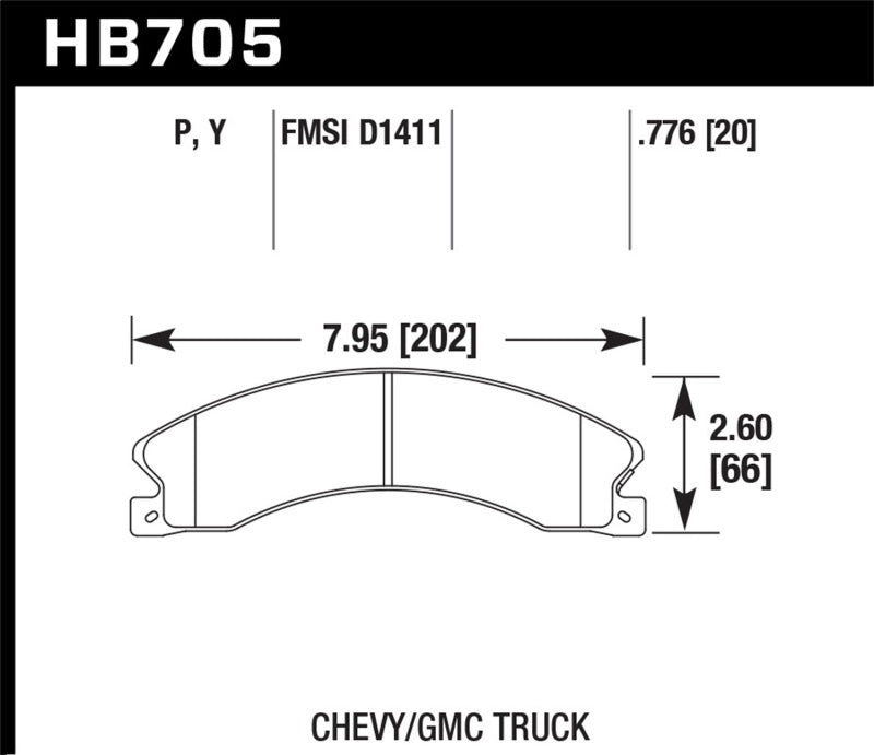 Hawk Chevy/GMC Express/Silverado/Savana/Sierra 15/25/35/4500 SuperDuty Rear Street Brake Pads Hawk Performance Brake Pads - Performance AXOPROS