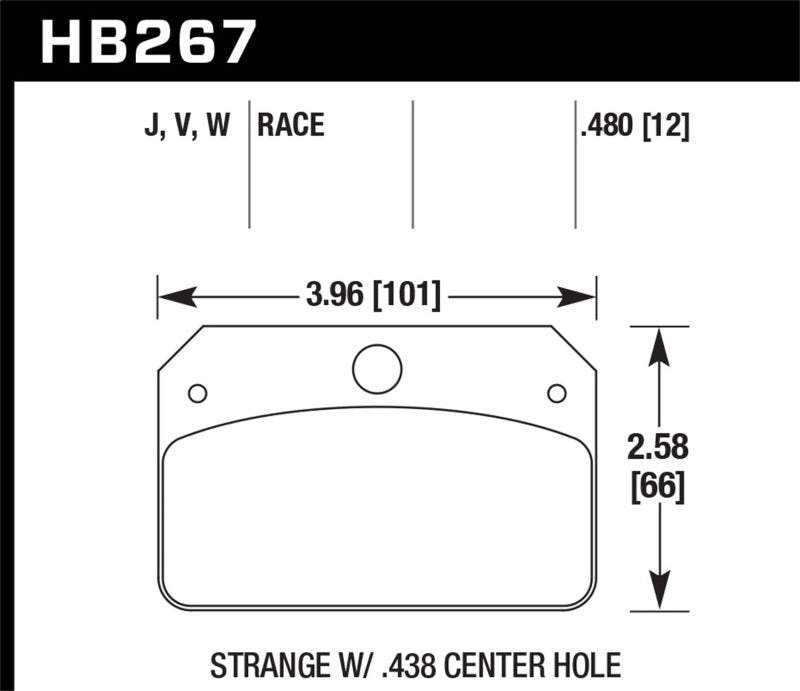 Hawk DR-97 Brake Pads for Strange w/ 0.438in Center Hole Hawk Performance Brake Pads - Racing AXOPROS