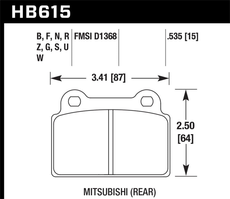 Hawk EVO X Performance Ceramic Street Rear Brake Pads Hawk Performance Brake Pads - Performance AXOPROS