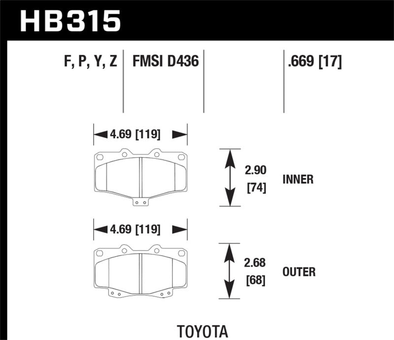 Hawk LTS Street Brake Pads Hawk Performance Brake Pads - OE AXOPROS