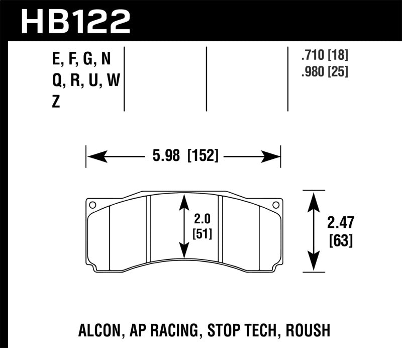 Hawk Stoptech ST-60 Caliper DTC-70 Race Brake Pads Hawk Performance Brake Pads - Racing AXOPROS