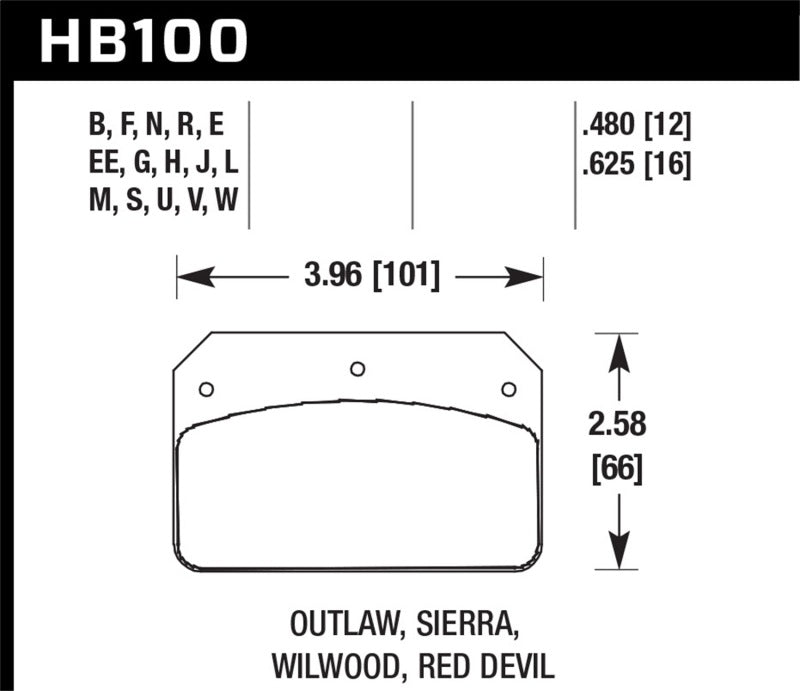 Hawk Wilwood DL/Outlaw/Sierra 12mm HPS 5.0 Street Brake Pads Hawk Performance Brake Pads - Performance AXOPROS