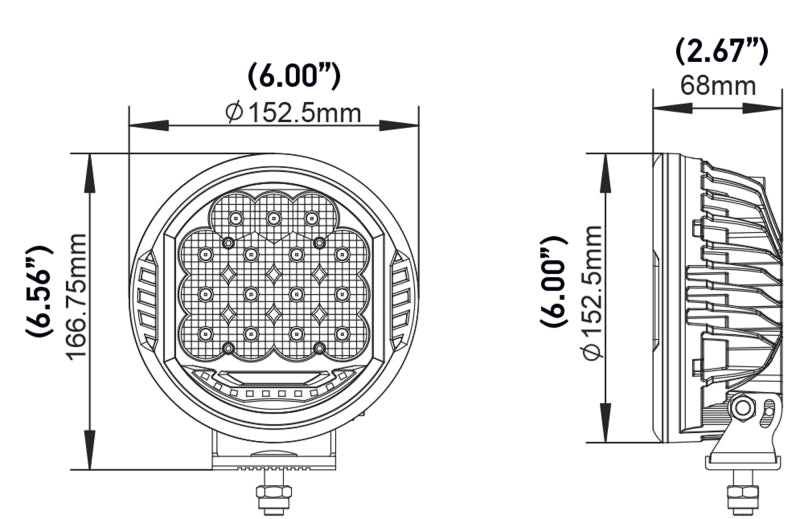 Hella 500 LED Driving Lamp - Single Hella Driving Lights  AXOPROS