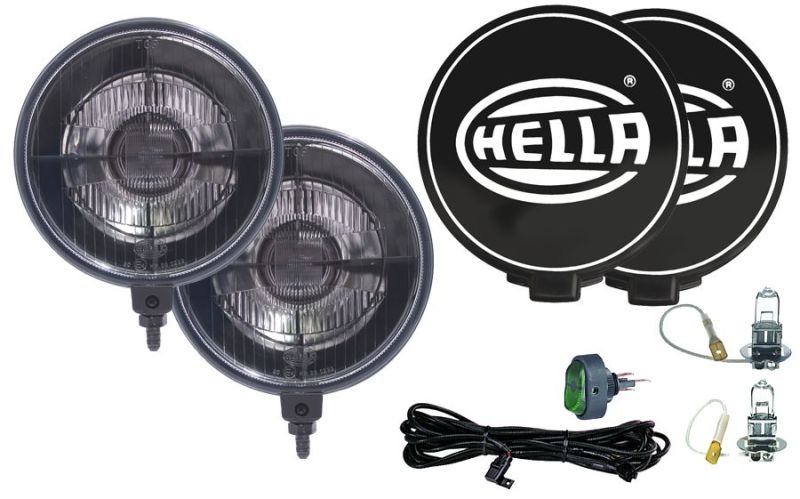 Hella 500 Series 12V Black Magic Halogen Driving Lamp Kit Hella Fog Lights AXOPROS